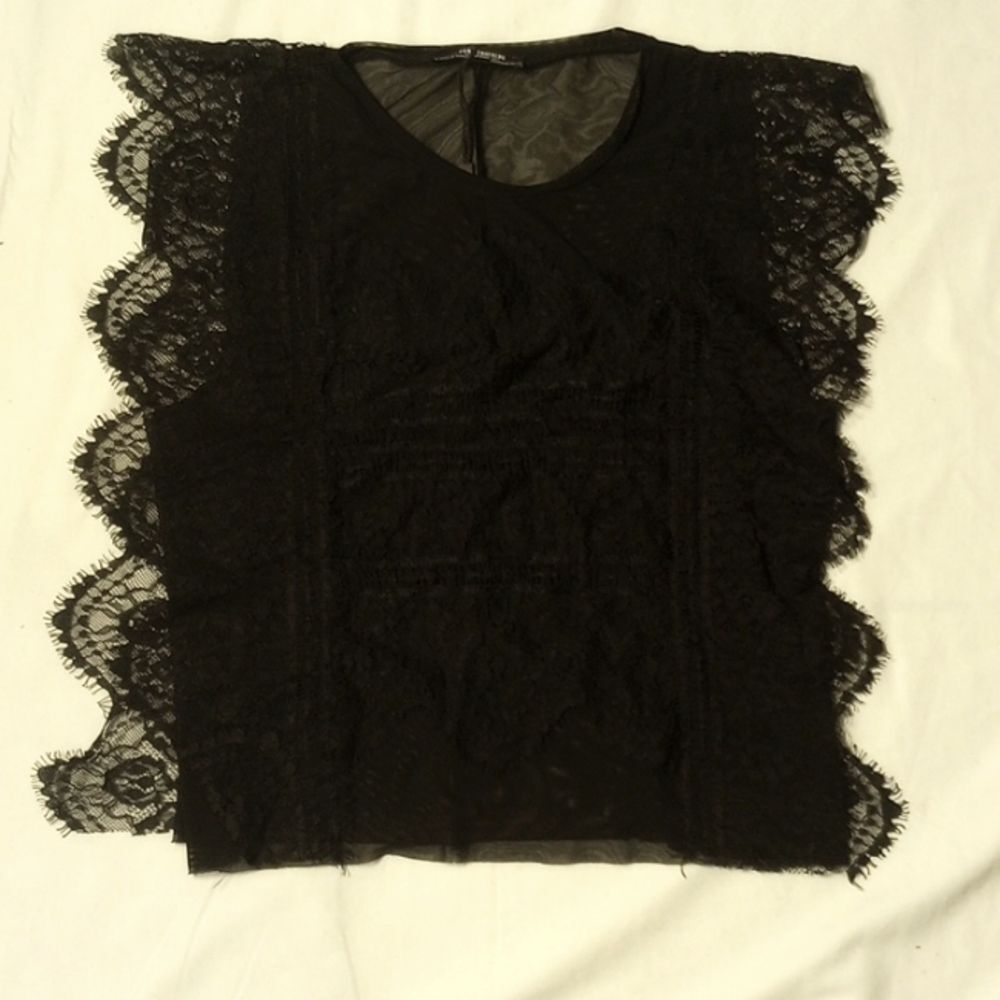 Beautiful Zara Black Lace Sheer Blouse